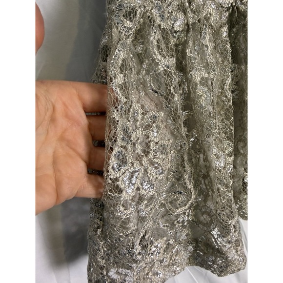 Polo Ralph Lauren Toddler Girls Gold Silver Fancy Lace S Party Dress Sz 2T - Picture 4 of 10